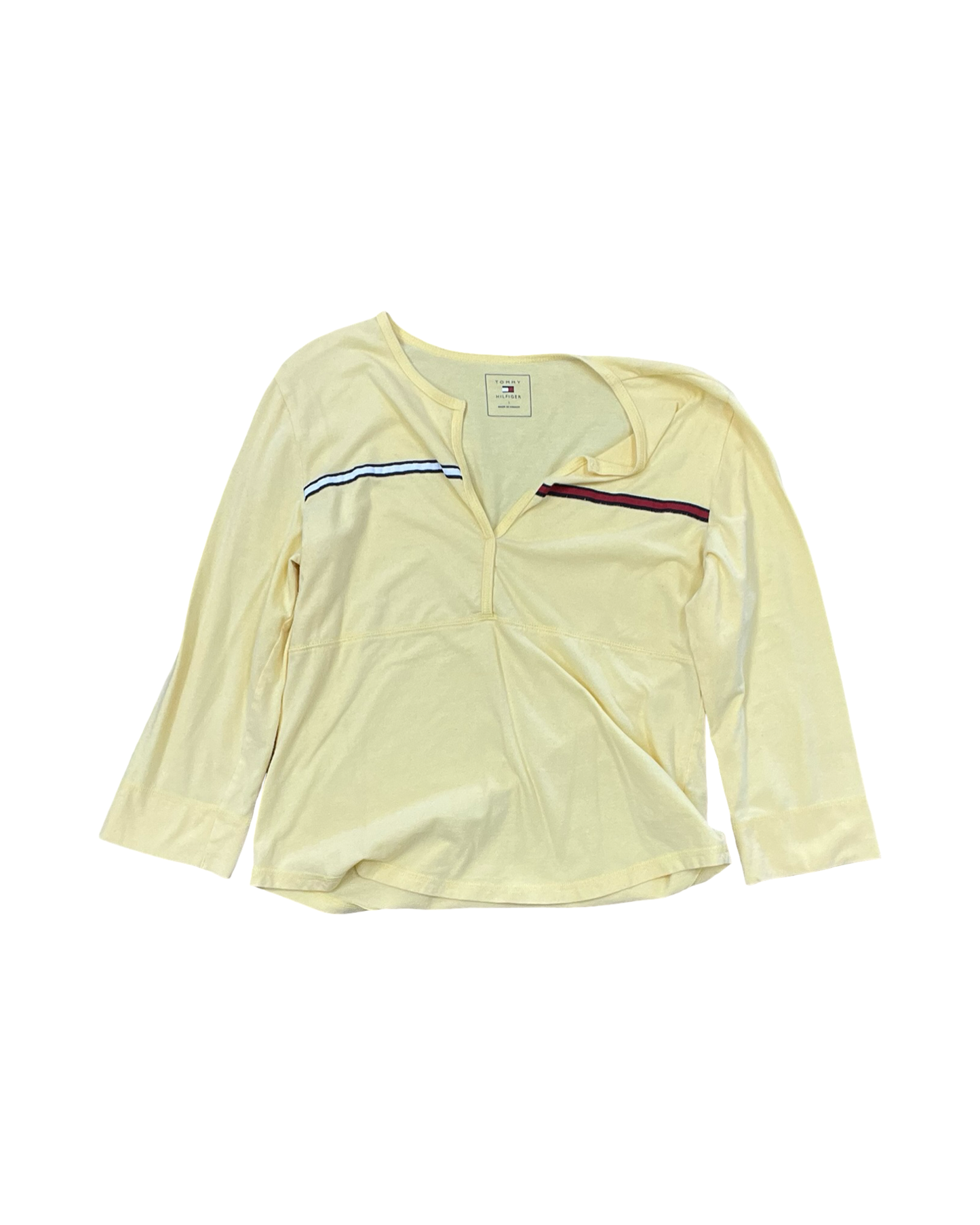 Top 3/4 Sleeve By Tommy Hilfiger In Yellow, Size:L