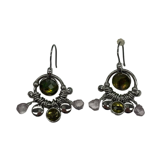 Earrings Dangle/Drop By Lia Sophia In Green & Silver