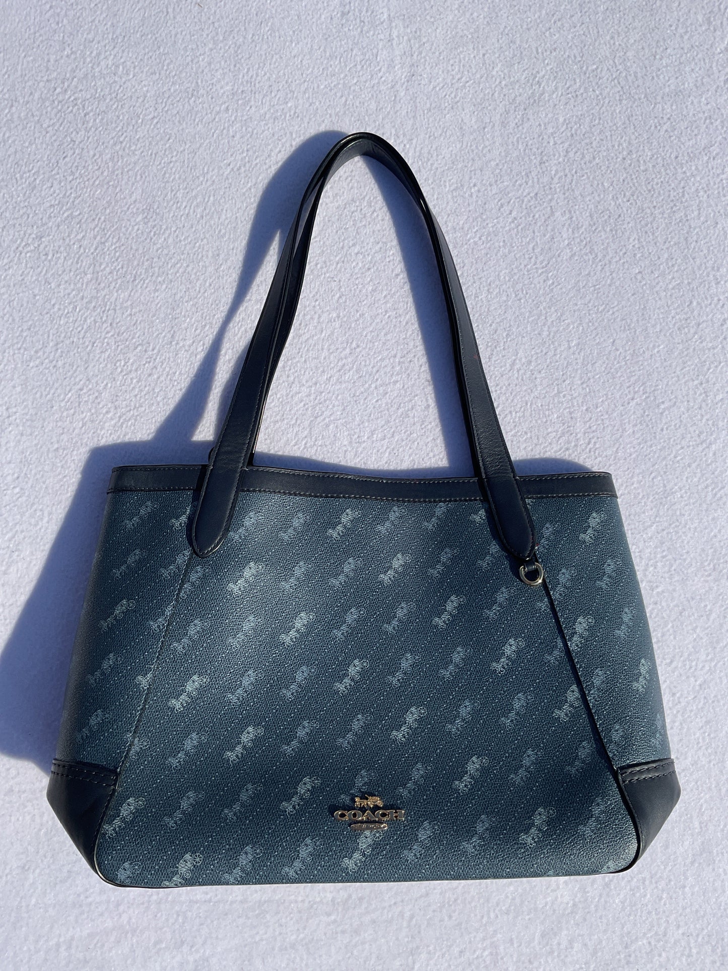 Handbag Designer By Coach In Blue, Size:Large / as is