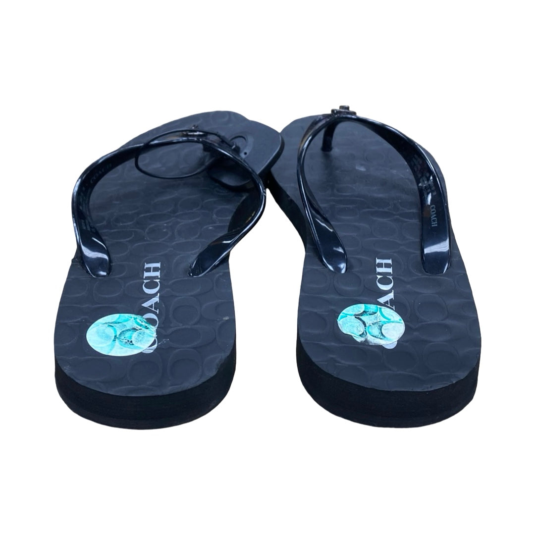Sandals Designer By Coach In Black, Size:8