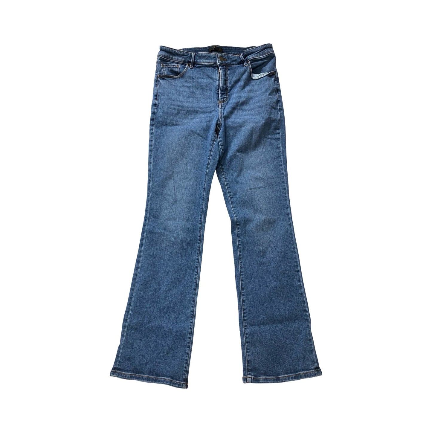 Jeans Straight By Ann Taylor In Blue Denim, Size:12