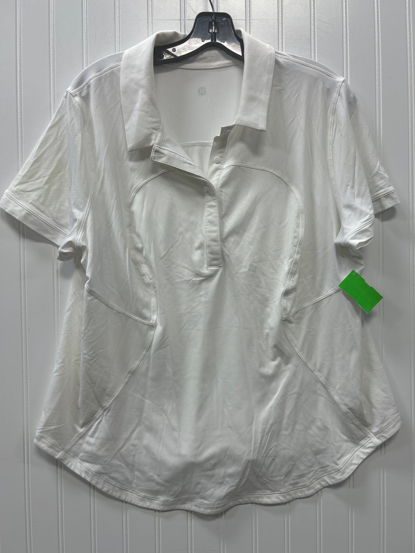 Athletic Top Ss By Lululemon In White, Size:L
