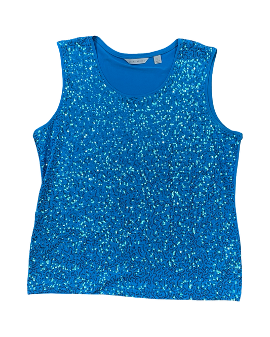 Top Sleeveless By Laura Ashley In Blue, Size:L