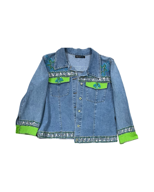 Jacket Denim By Hawthorn In Blue Denim, Size:M