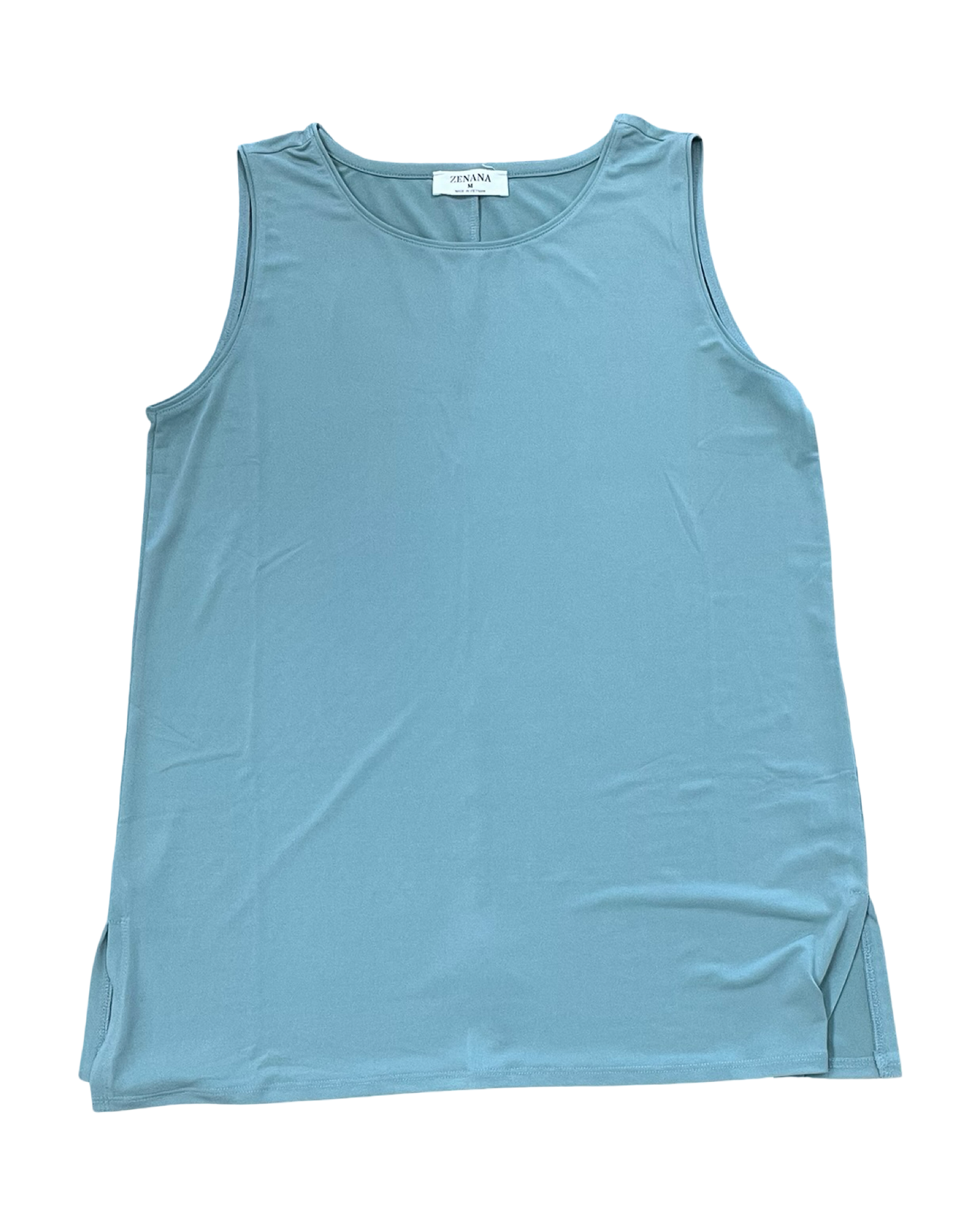 Top Sleeveless By Zenana In Green, Size:M