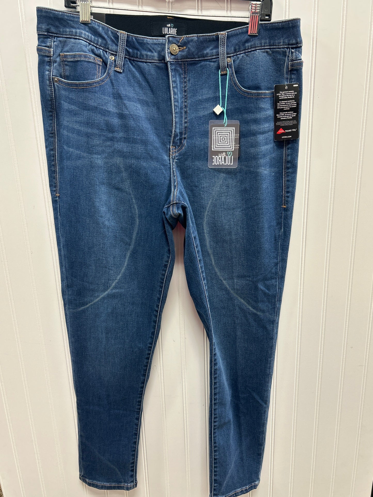 Jeans Skinny By Lularoe In Blue Denim, Size:14