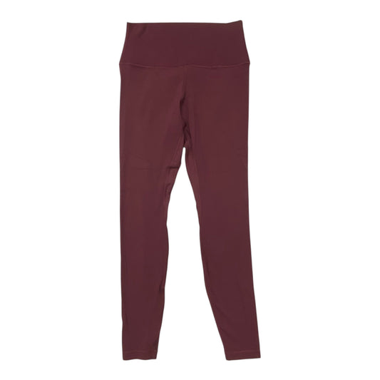 Athletic Leggings By Lululemon In Maroon, Size:8