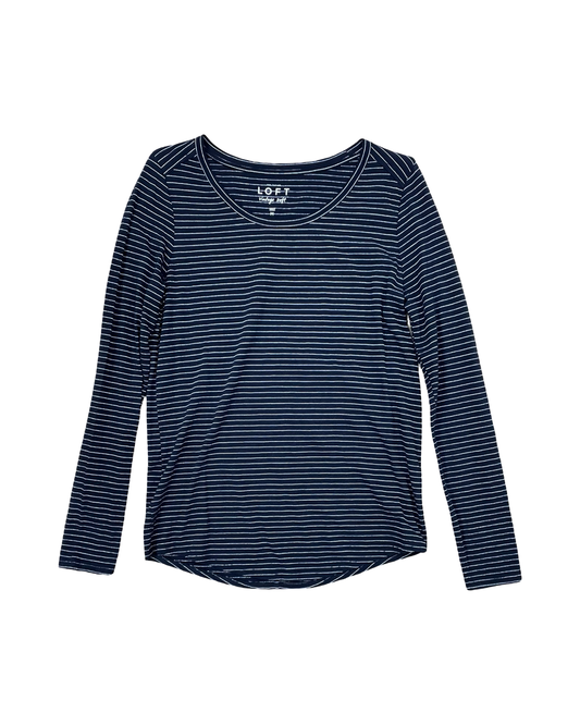 Top Ls By Loft In Blue & Silver, Size:M