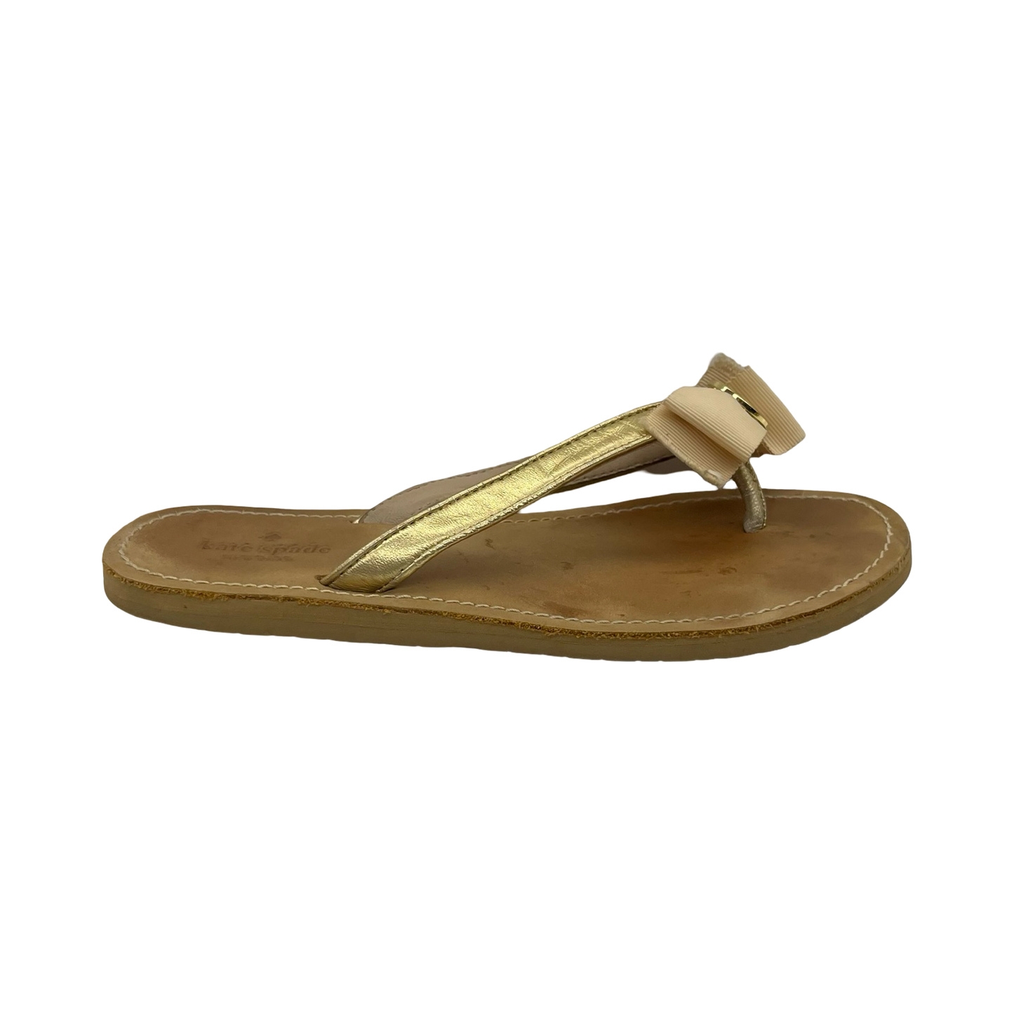 Sandals Designer By Kate Spade In Gold & Pink, Size:7