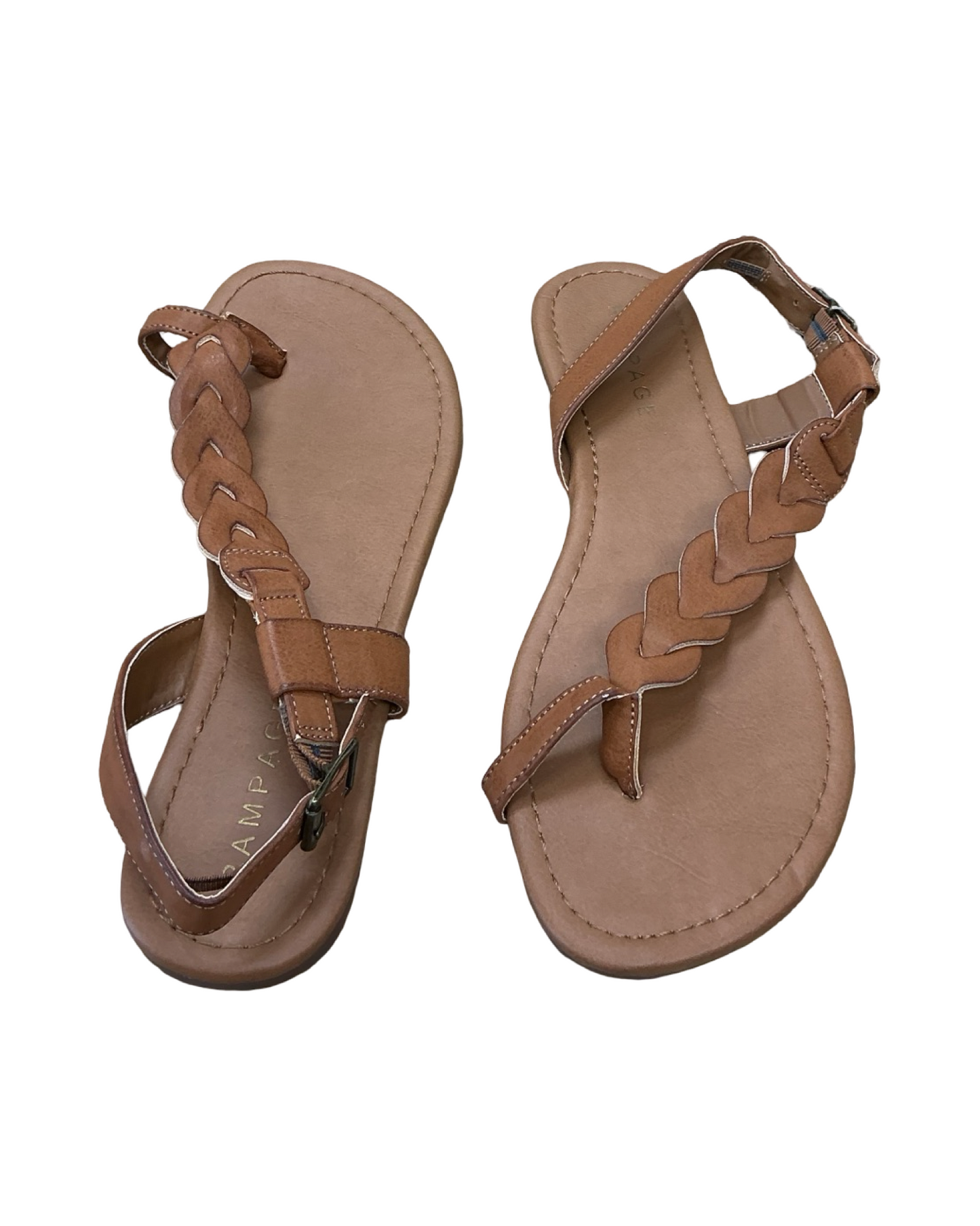 Sandals Flats By Clothes Mentor In Brown, Size:9