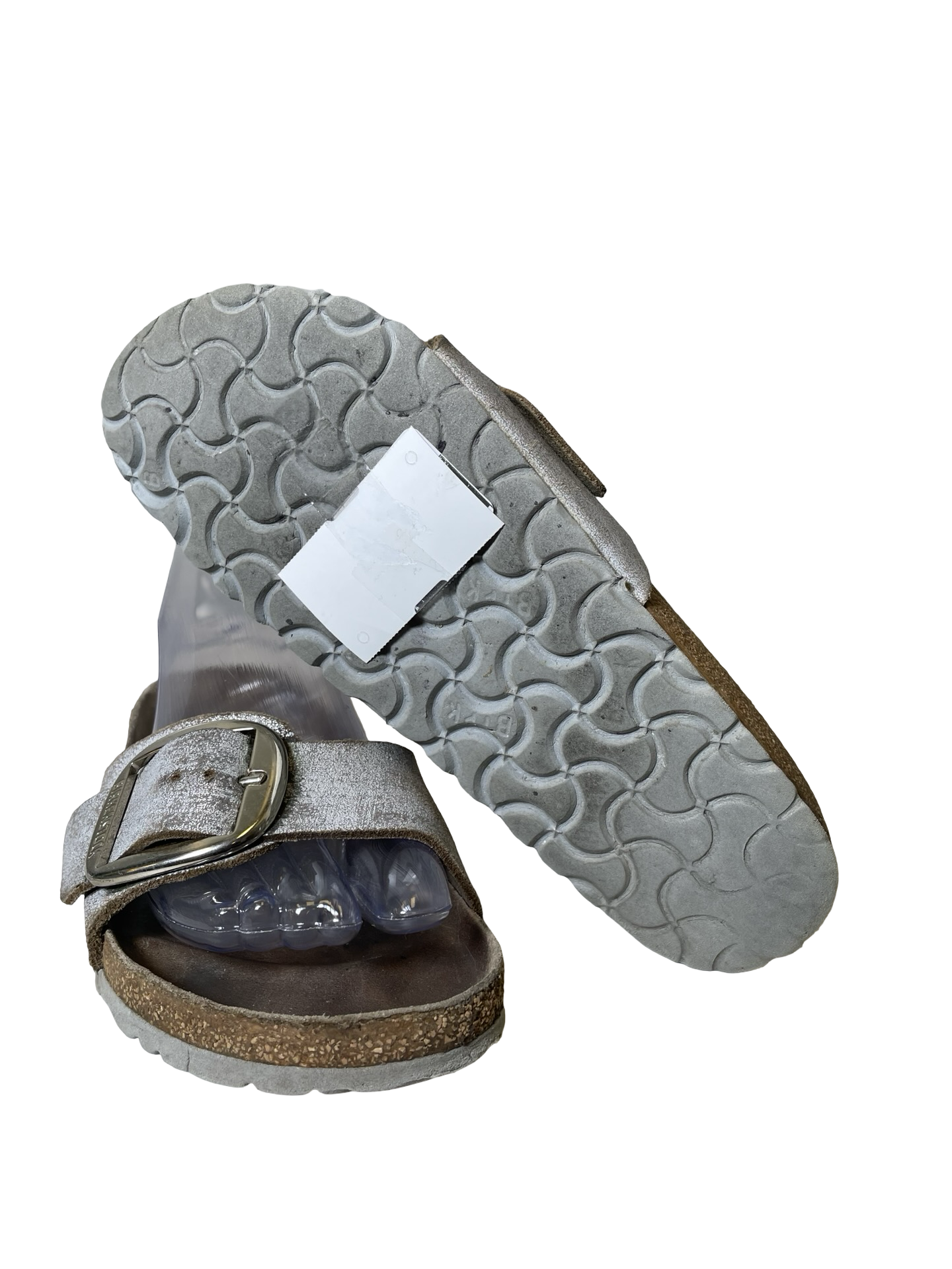 Sandals Flats By Birkenstock In Grey, Size: 6