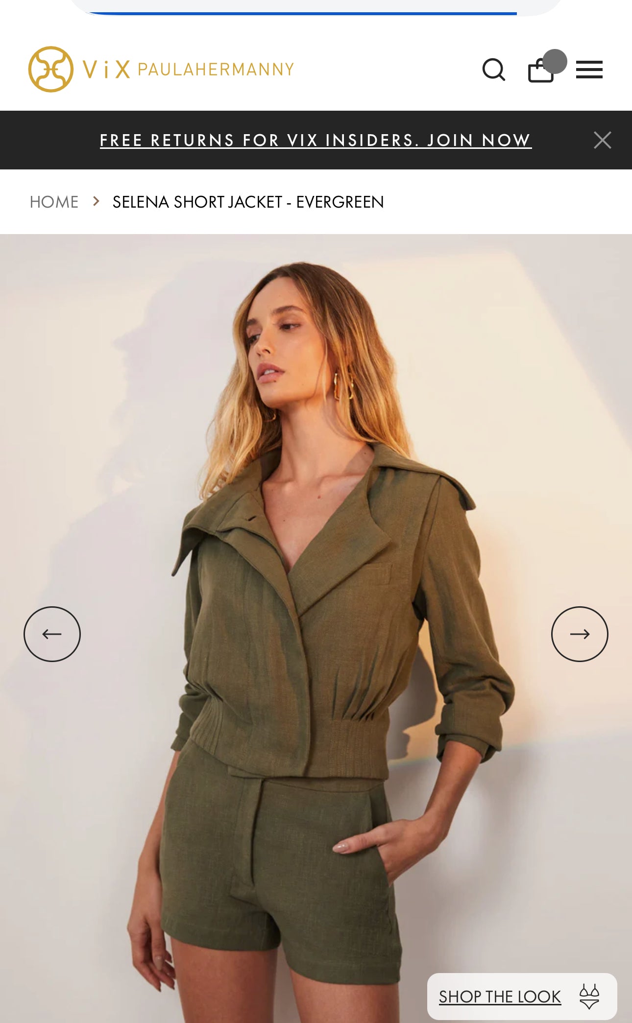 Selena Short Jacket By Vix Paula Hermanny In Green, Size: M