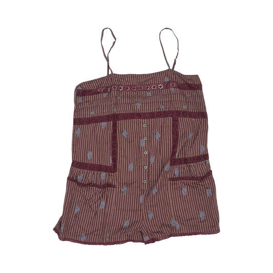 Romper By Free People In Red & Tan, Size:M