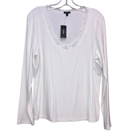 Top Ls Basic By Express In White, Size:Xl