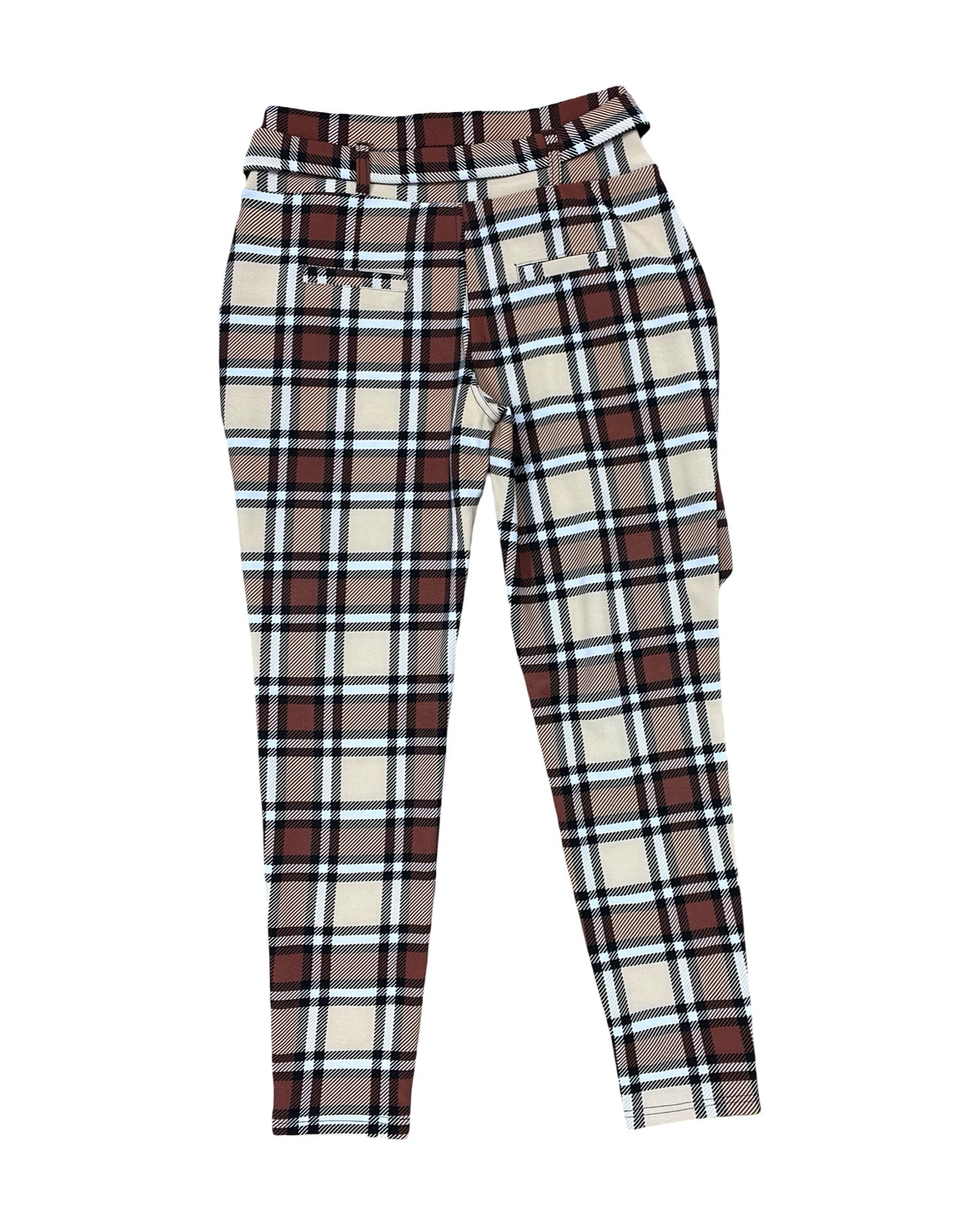 Pants Dress By Clothes Mentor In Brown & White, Size:L