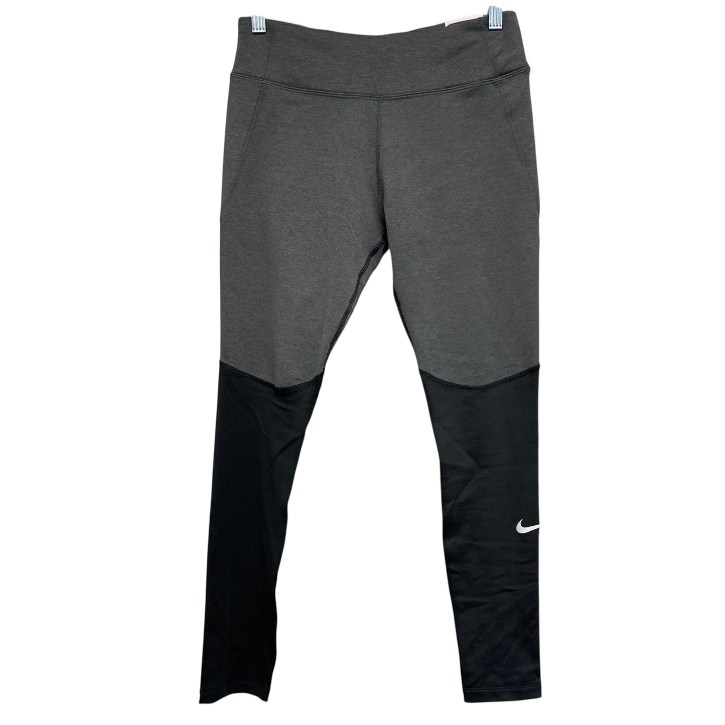 Athletic Leggings By Nike Apparel In Black & Grey, Size:M