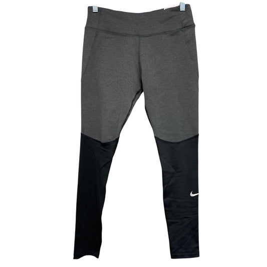 Athletic Leggings By Nike Apparel In Black & Grey, Size:M