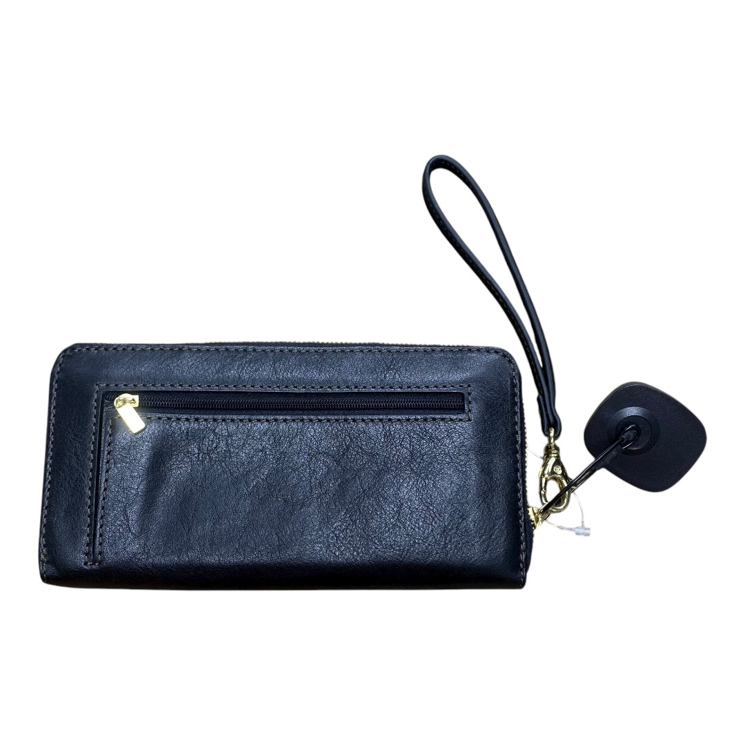 Wallet Leather By Fossil In Black, Size:Large