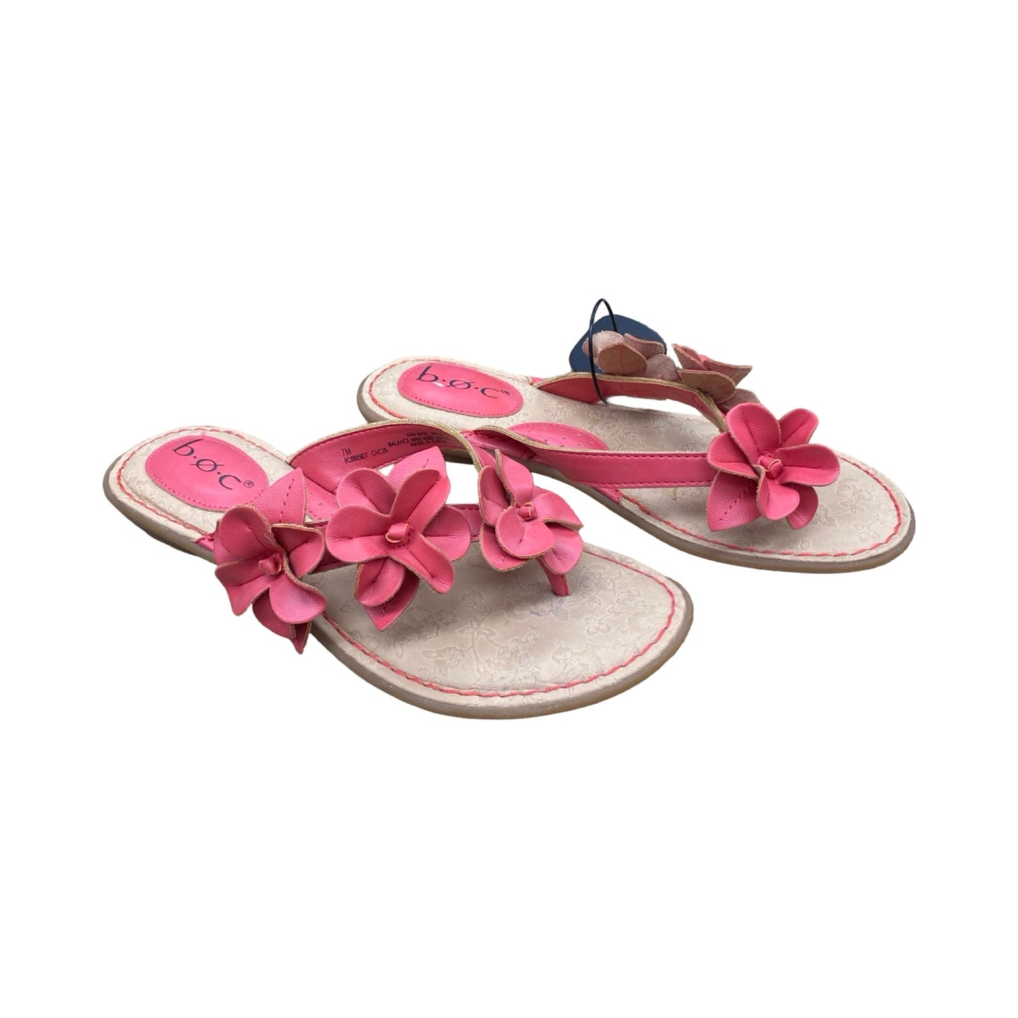 Sandals Flats By Boc In Brown & Pink, Size:7