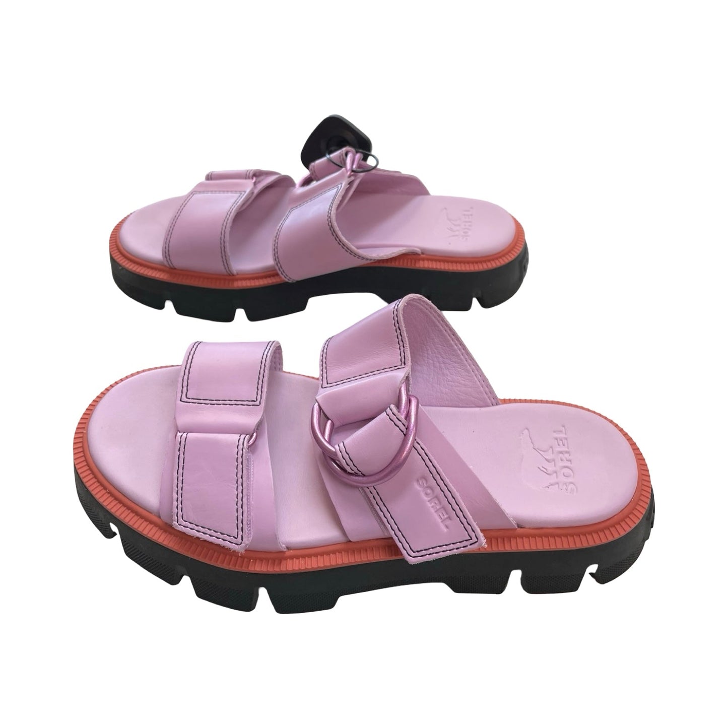 Sandals Designer By Sorel In Orange & Pink, Size:7