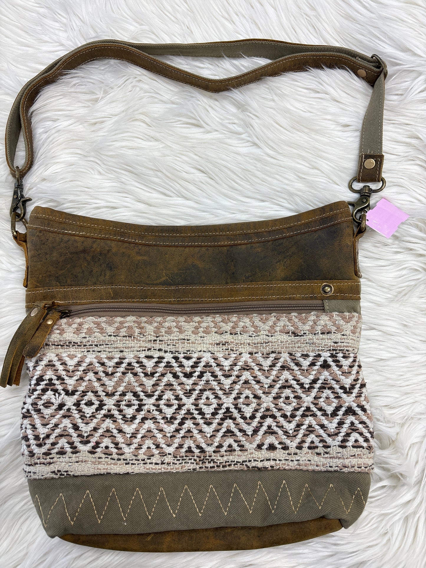Handbag By Myra In Brown & Cream, Size:Medium
