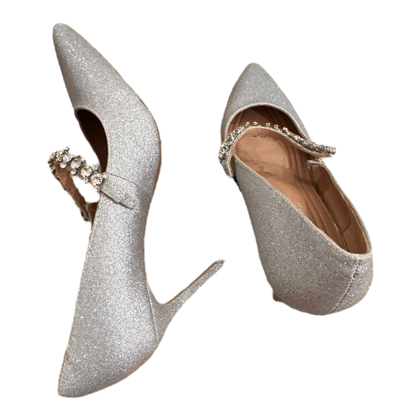 Shoes Heels Stiletto By Bcbgeneration In Silver, Size:8