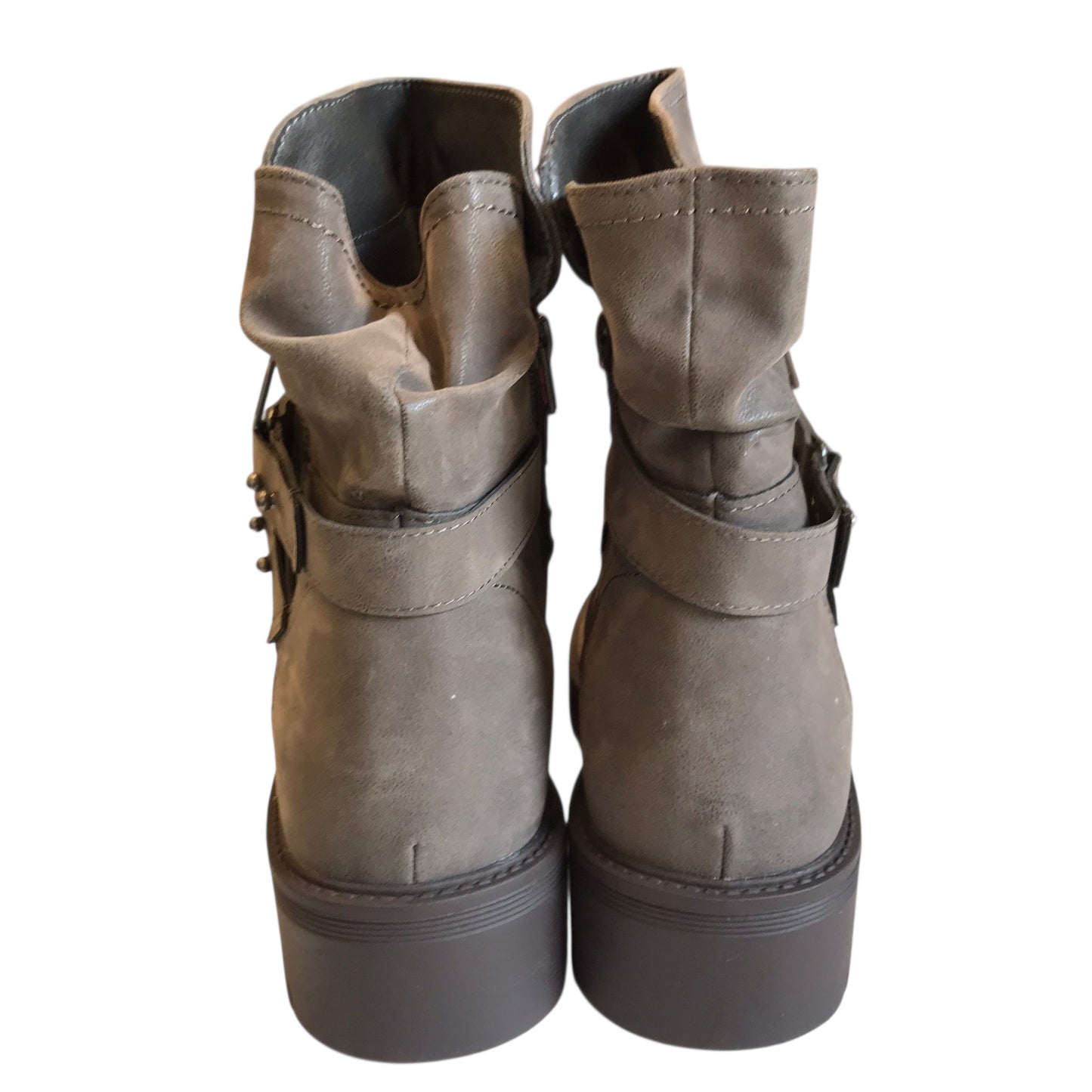 Boots Ankle Heels By RUIEE In Grey, Size:10