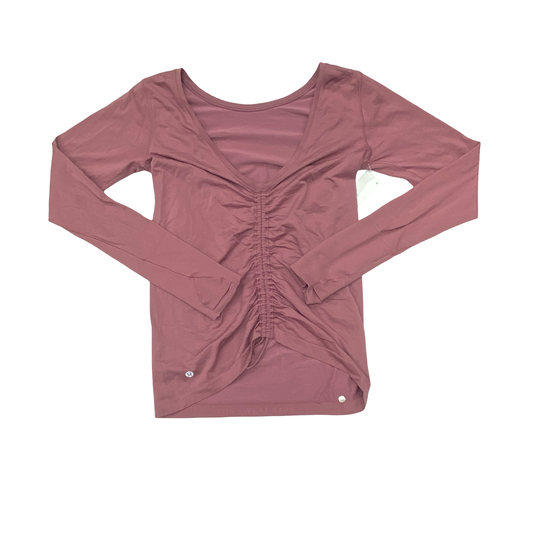 Athletic Top Ls Crewneck By Lululemon In Mauve, Size:8