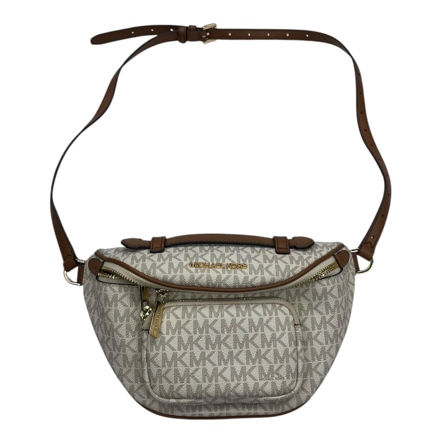 Belt Bag Designer By Michael Kors In Cream & Tan, Size:Medium