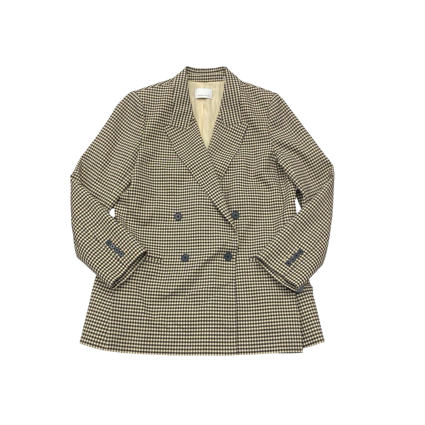 Blazer By Rebecca Taylor In Brown & Cream, Size:14