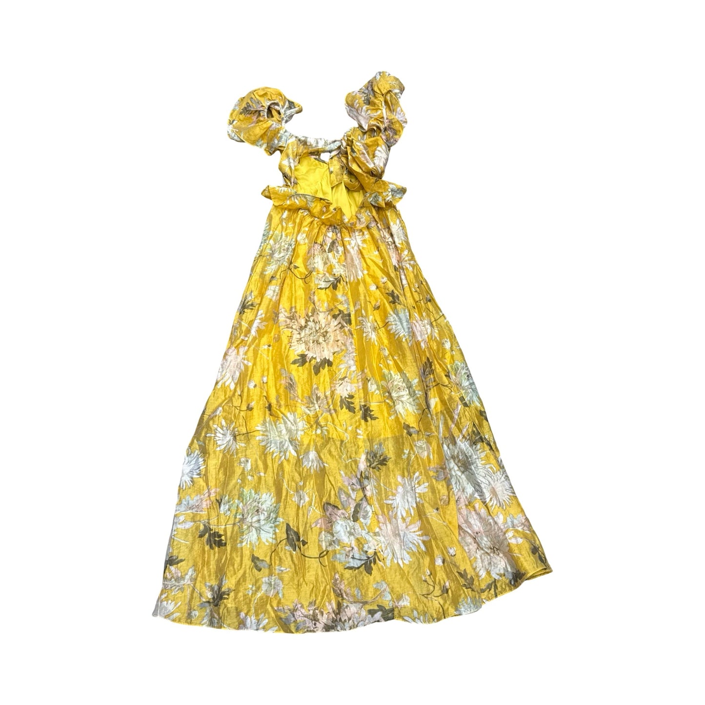 Dress Party Midi By H&M In Yellow, Size:Xs
