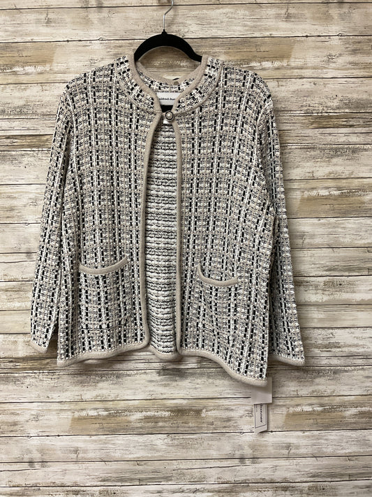 Cardigan By Alfred Dunner In Black & Tan, Size:S