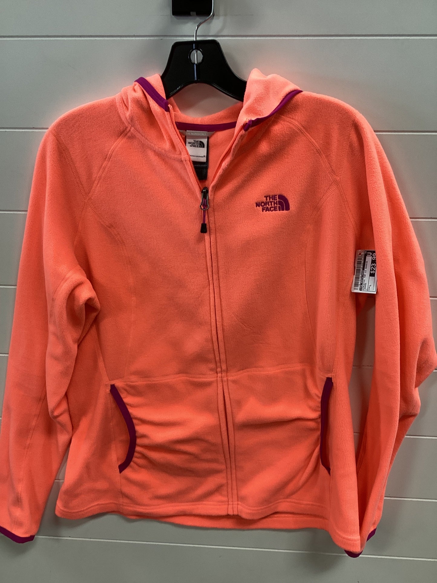Athletic Top Ls Hoodie By The North Face In Orange, Size:L