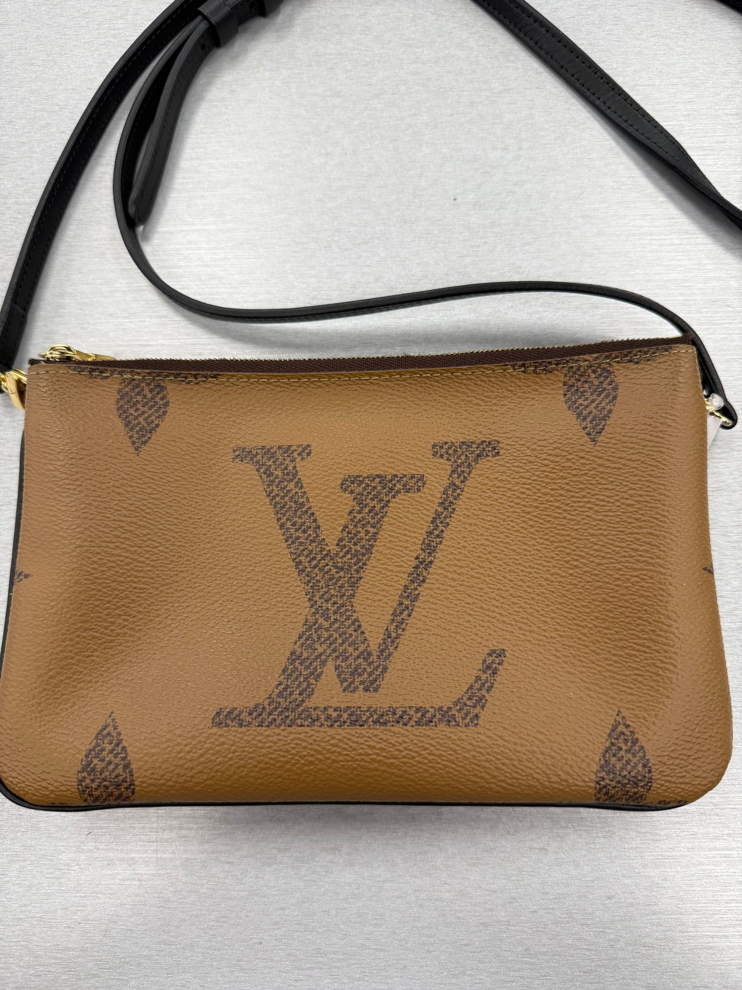 Crossbody Luxury Designer By Louis Vuitton In Brown & Tan, Size:Small