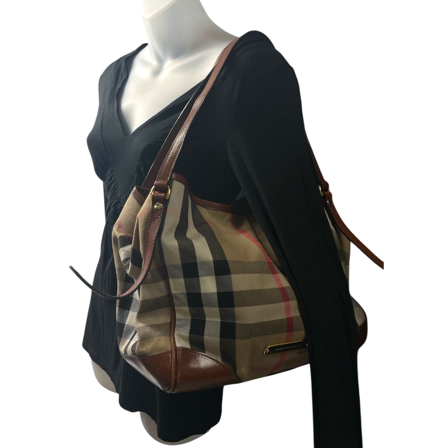 Tote Luxury Designer By Burberry, Size: Medium