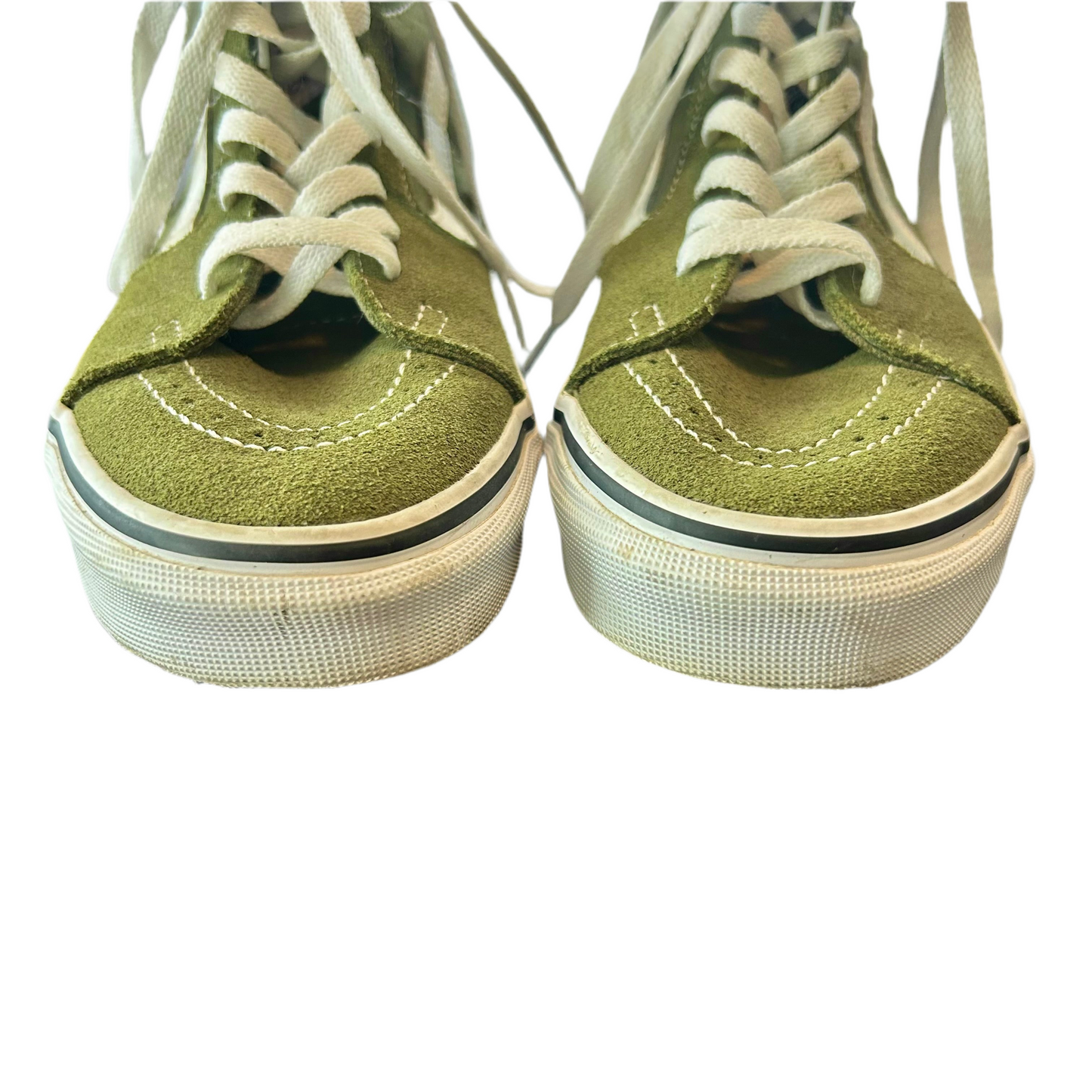 Shoes Sneakers By Vans In Green & White, Size: 6.5
