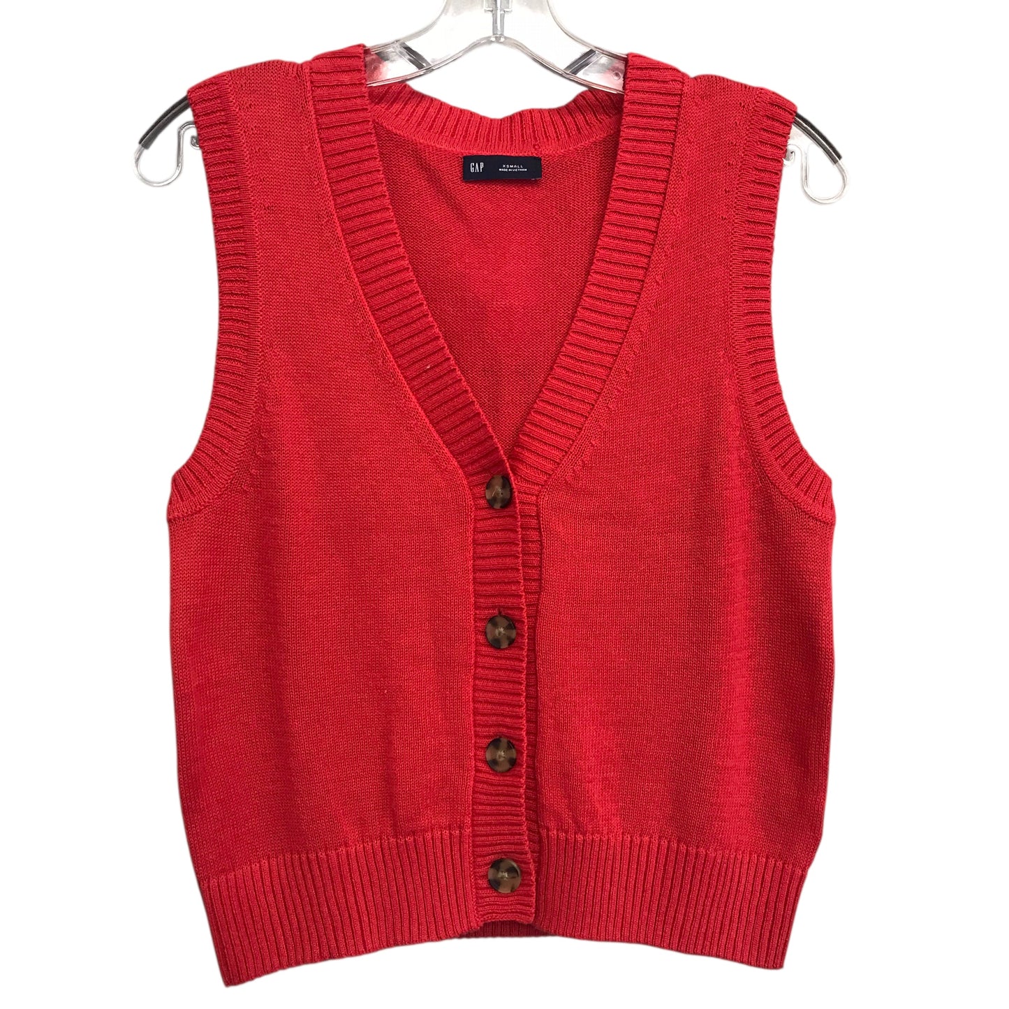 Vest Sweater By Gap In Red, Size:Xs