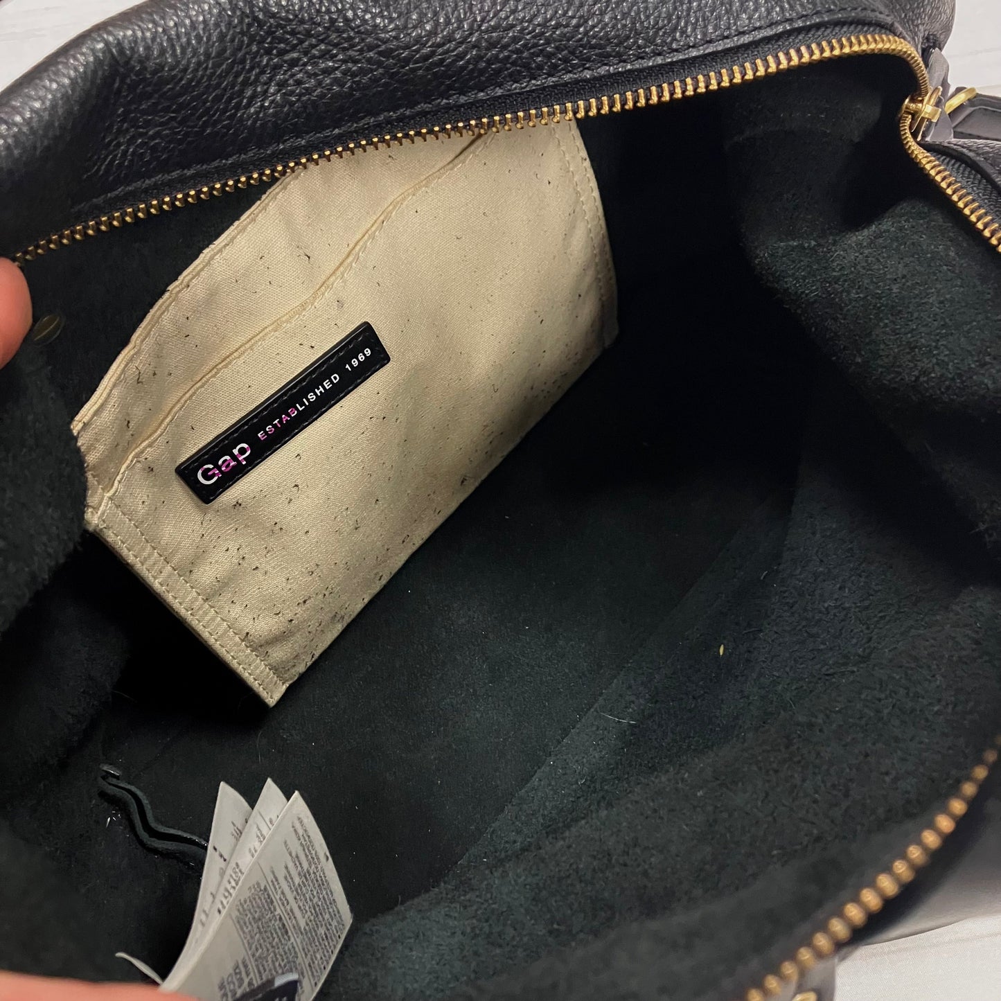 Handbag Leather By Gap, Size: Medium