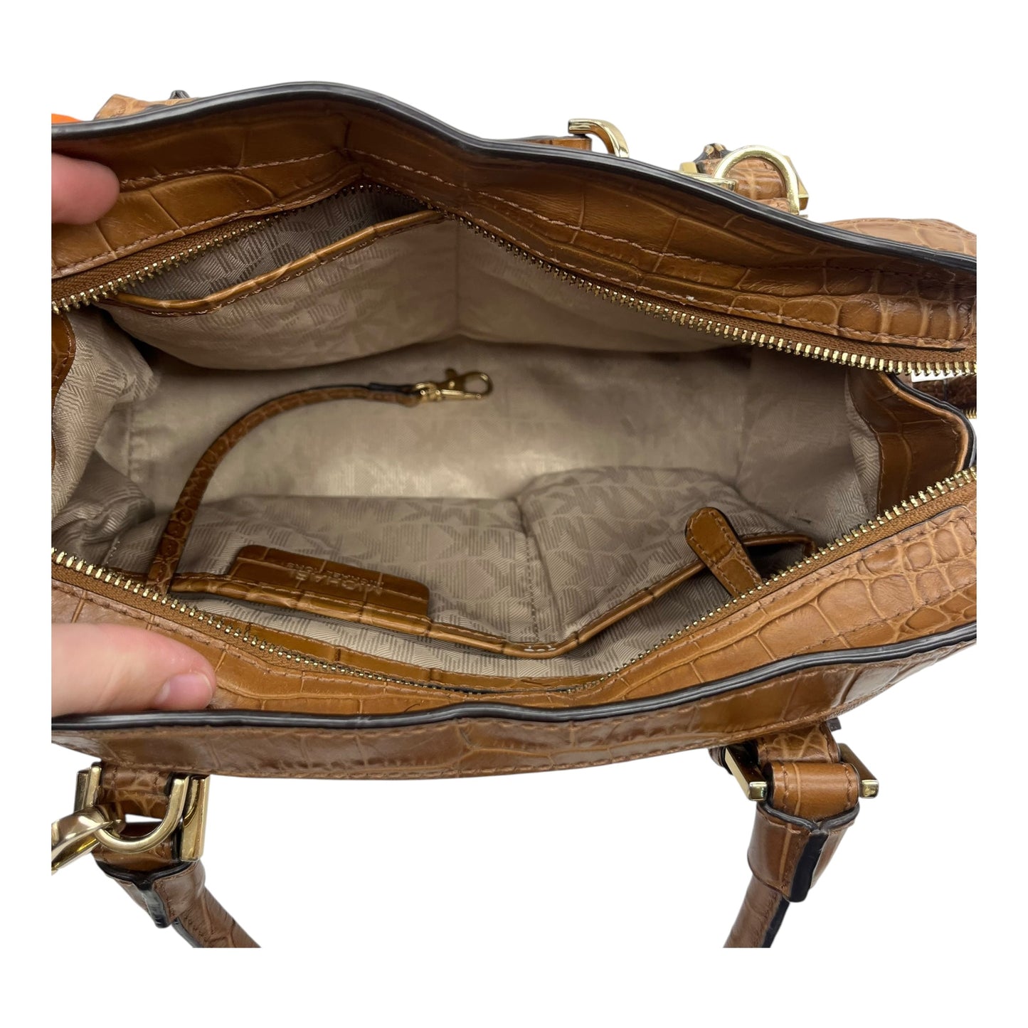 Handbag Designer By Michael Kors In Tan, Size:Medium