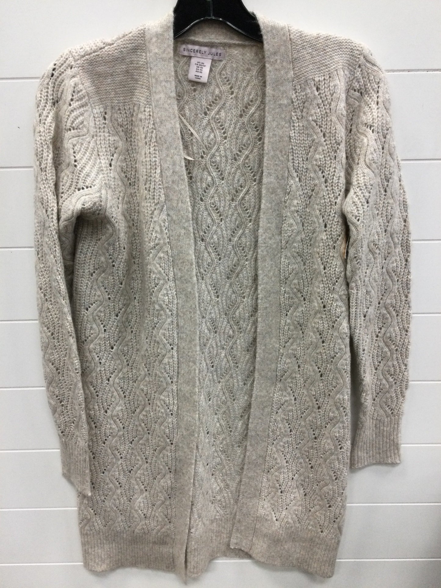 Sweater Cardigan By Sincerely Jules In Cream, Size:Xs