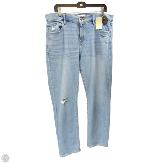 Jeans Straight By Loft In Blue Denim, Size: 14