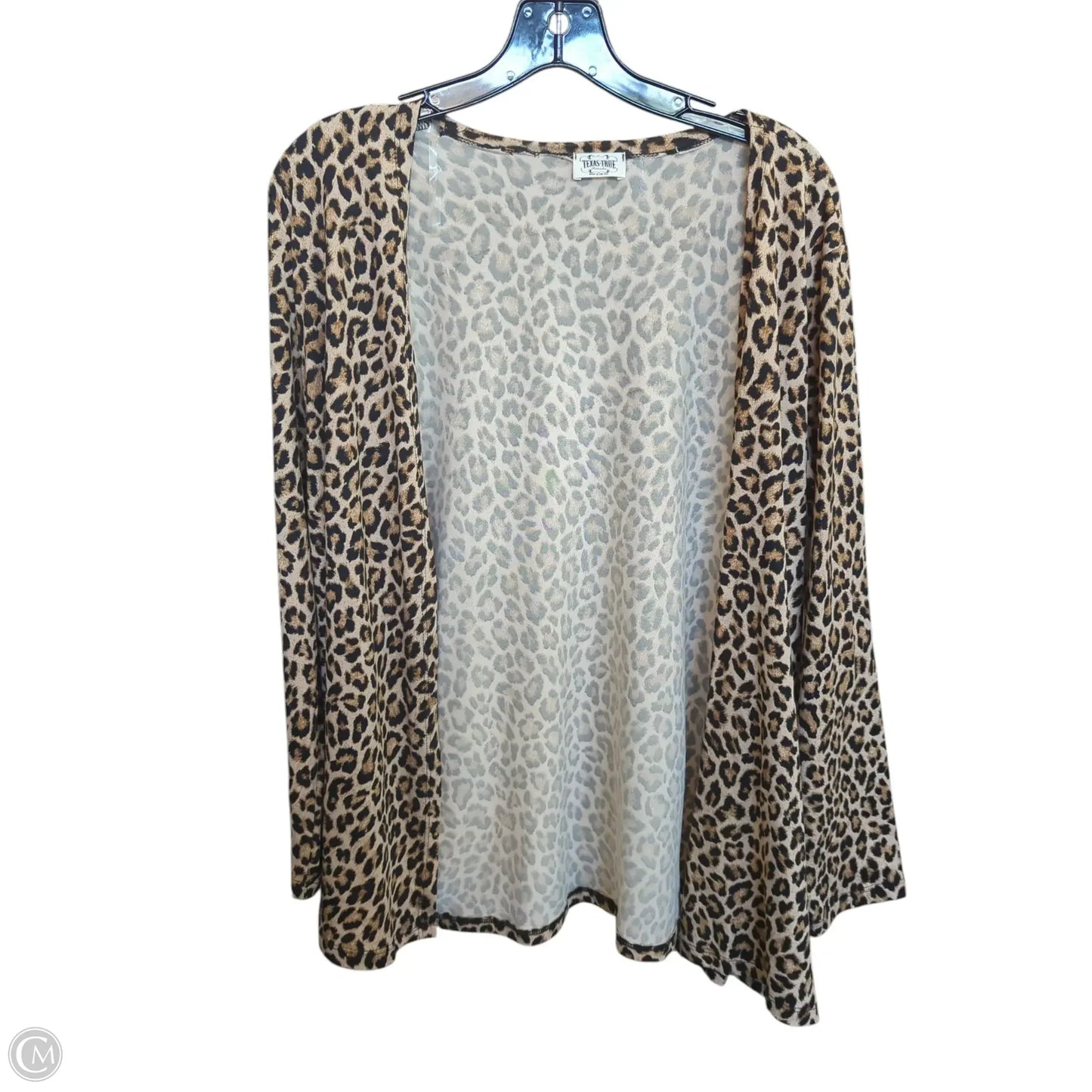 Cardigan By Texas True Threads In Leopard Print, Size: L