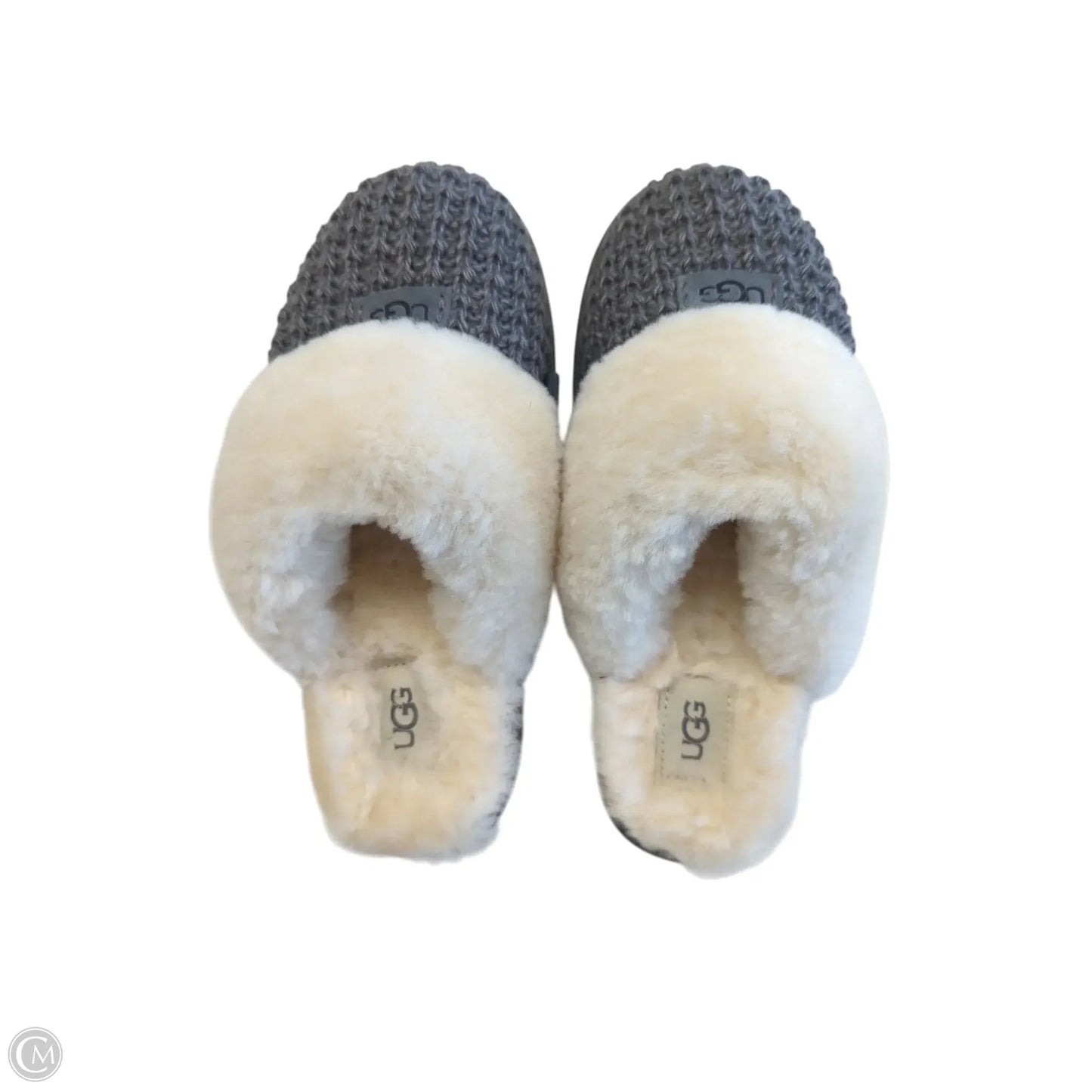 Slippers Designer By Ugg In Grey, Size: 6