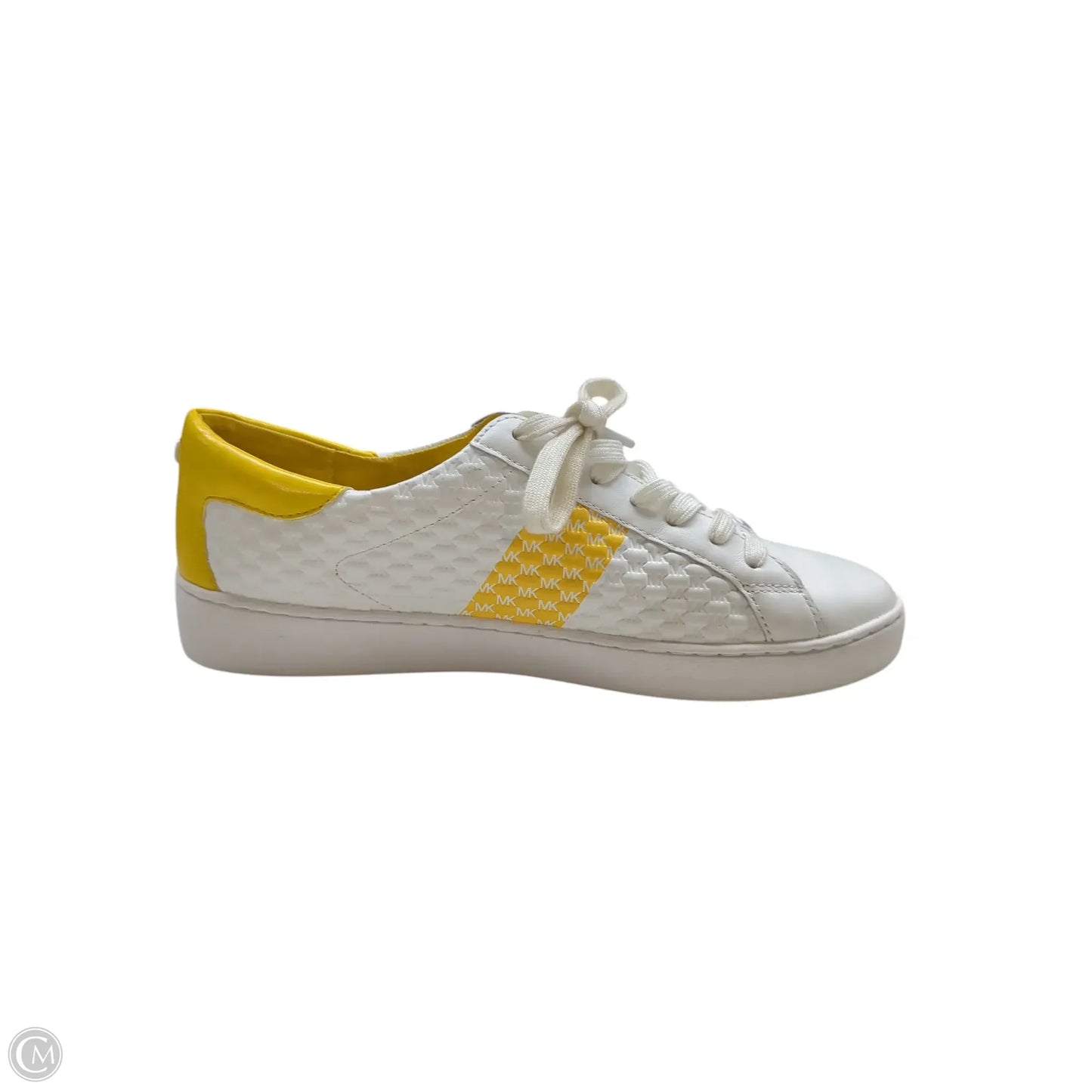 Shoes Sneakers By Michael By Michael Kors In White & Yellow, Size: 10
