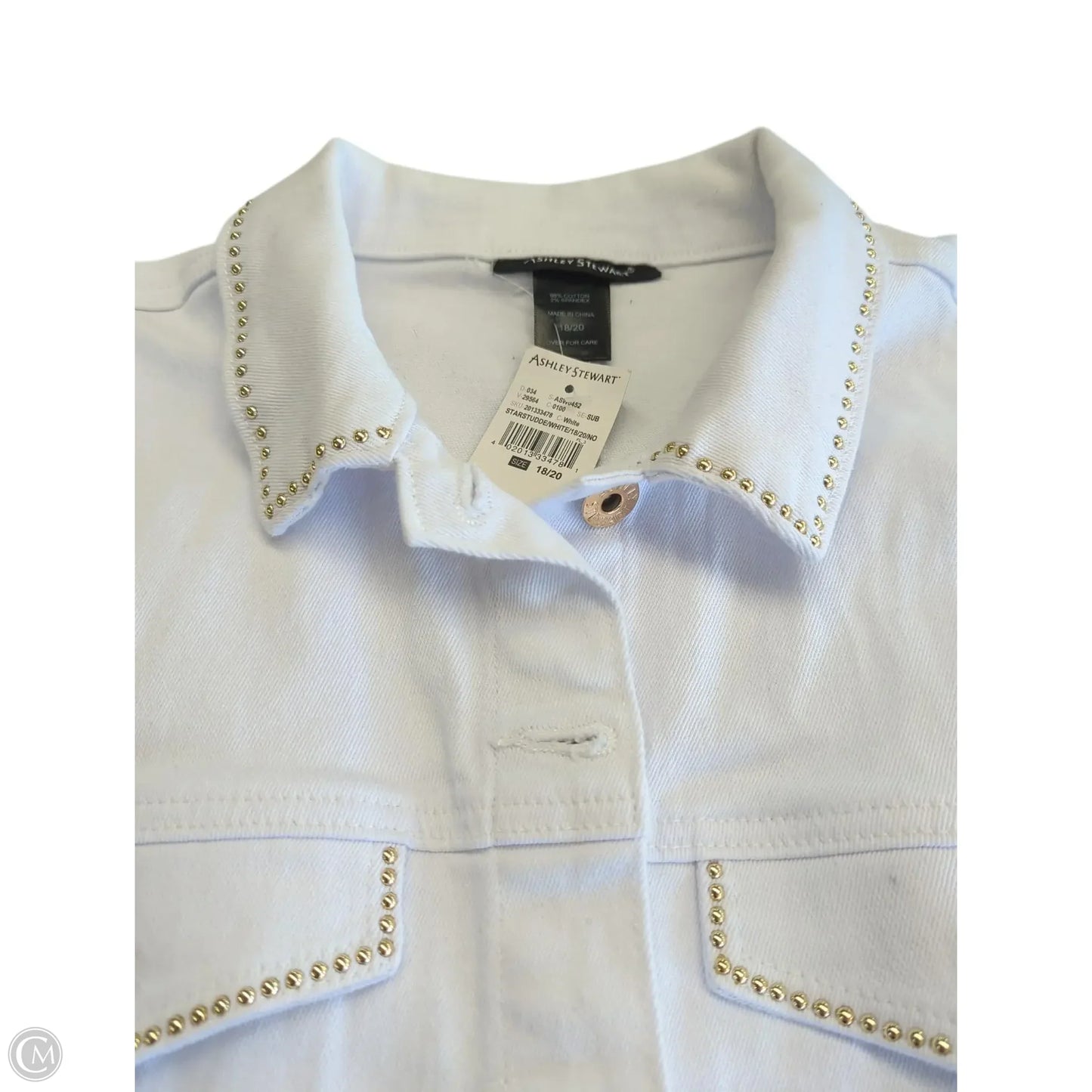 Vest Other By Ashley Stewart In White Denim, Size: 2x