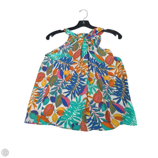 Top Sleeveless By Rose And Olive In Green & Orange, Size: S