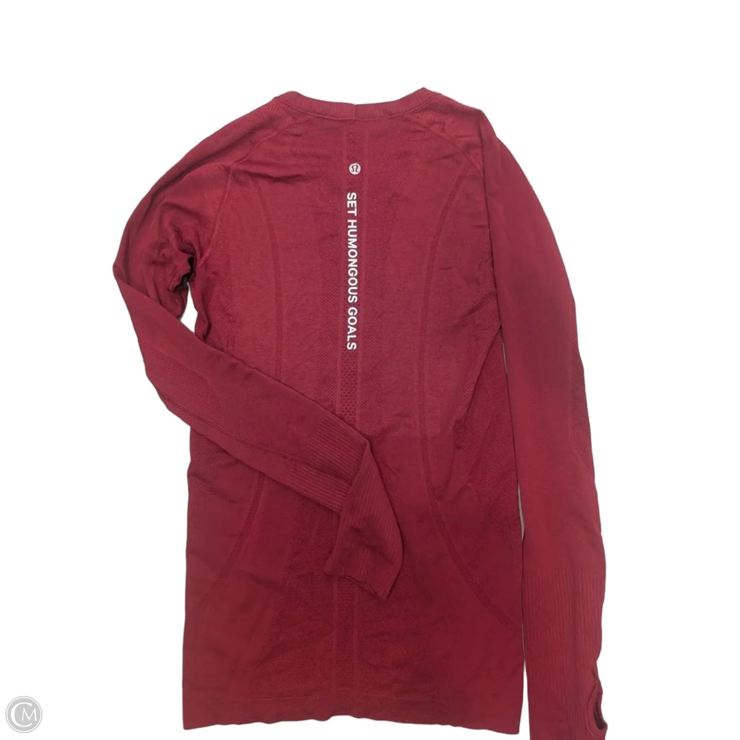 Athletic Top Long Sleeve Crewneck By Lululemon In Red, Size: 6
