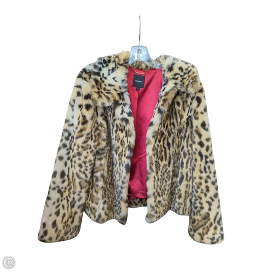 Coat Faux Fur & Sherpa By Express In Leopard Print, Size: L