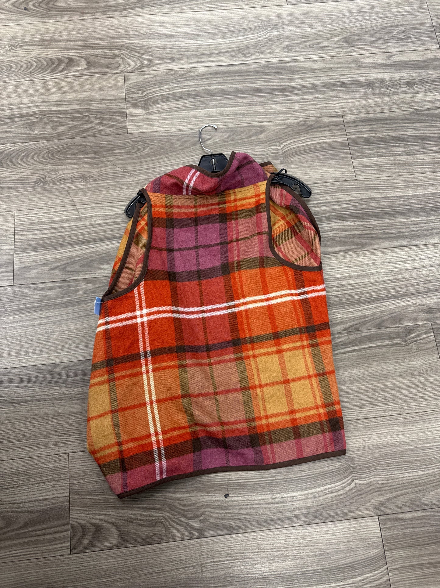 Vest Fleece By Natural Reflections In Plaid Pattern, Size: M