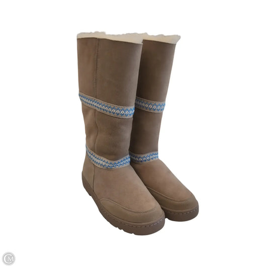 Boots Designer By Ugg In Blue & Cream, Size: 11